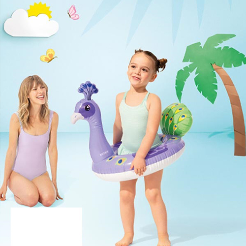 خرید حلقه شنا بادی کودک اینتکس طرح طاووس ارزان