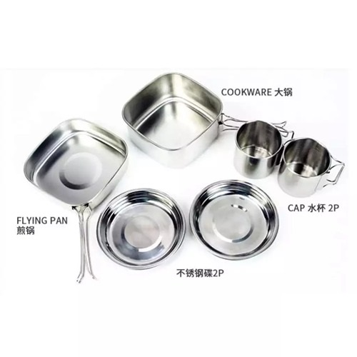 خرید ست ظروف کمپینگ و آشپزی استیل ۶ تکه چانوداگ ارزان