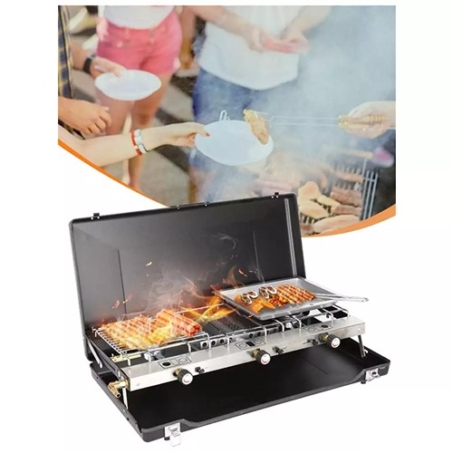 خرید باربیکیو سفری گازی دو شعله چانوداگ ارزان