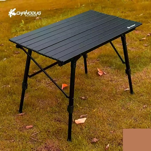 خرید میز سفری قابل تنظیم آلومینیومی چانوداگ طرح چوب ارزان