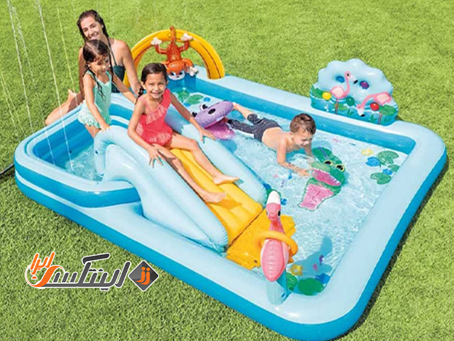 آشنایی با استخر بادی سرسره دار طرح جنگل intex 57161