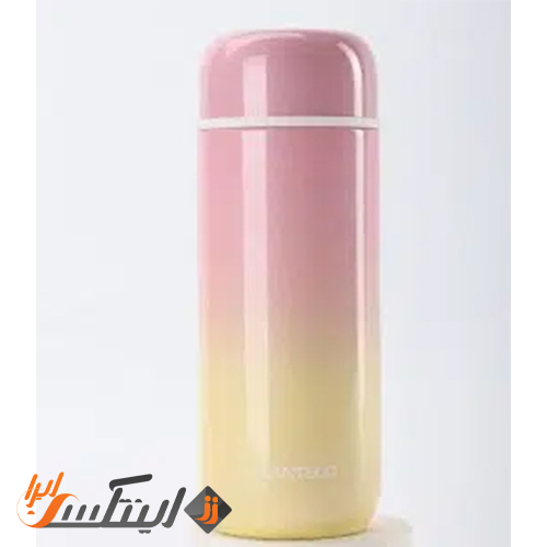 فلاسک دوجداره سانتکو 200 ml صورتی زرد مدل capsule