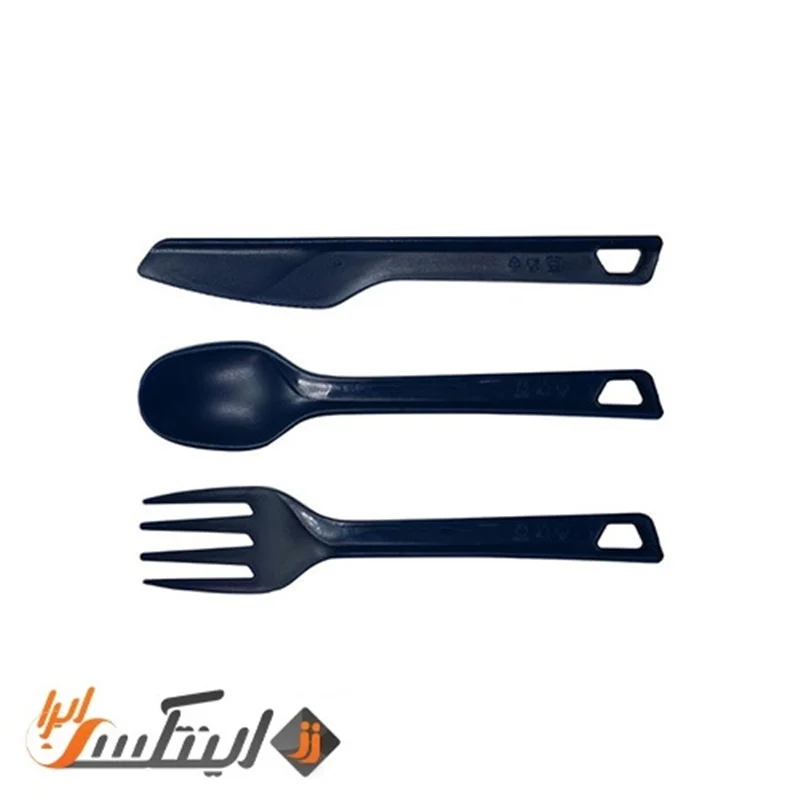 ست قاشق چنگال و کارد بزرگ لایف کمپ سه تکه سورمه ای