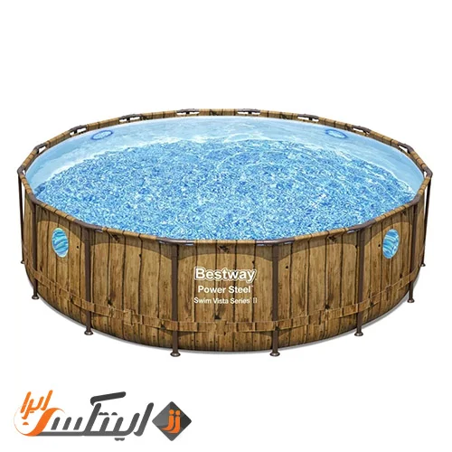 استخر پیش ساخته گرد طرح چوب Bestway 56725