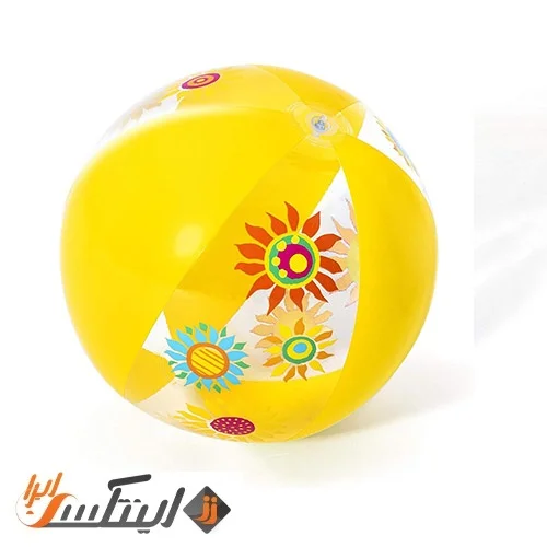 توپ بادی قطر 51 زرد طرح گل