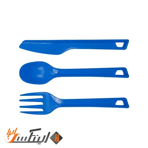 ست قاشق چنگال و کارد بزرگ لایف کمپ سه تکه آبی کاربنی