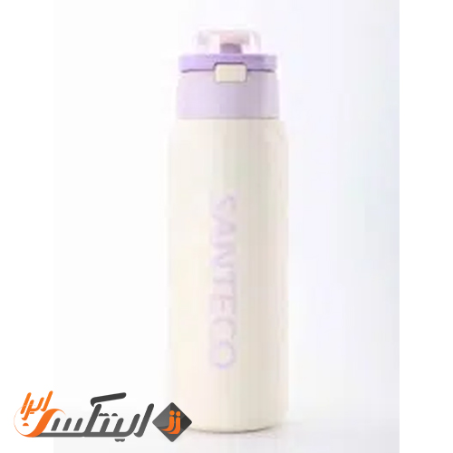 بطری دوجداره ورزشی سانتکو 750ml رنگ کرم بنفش مدل GEMINI