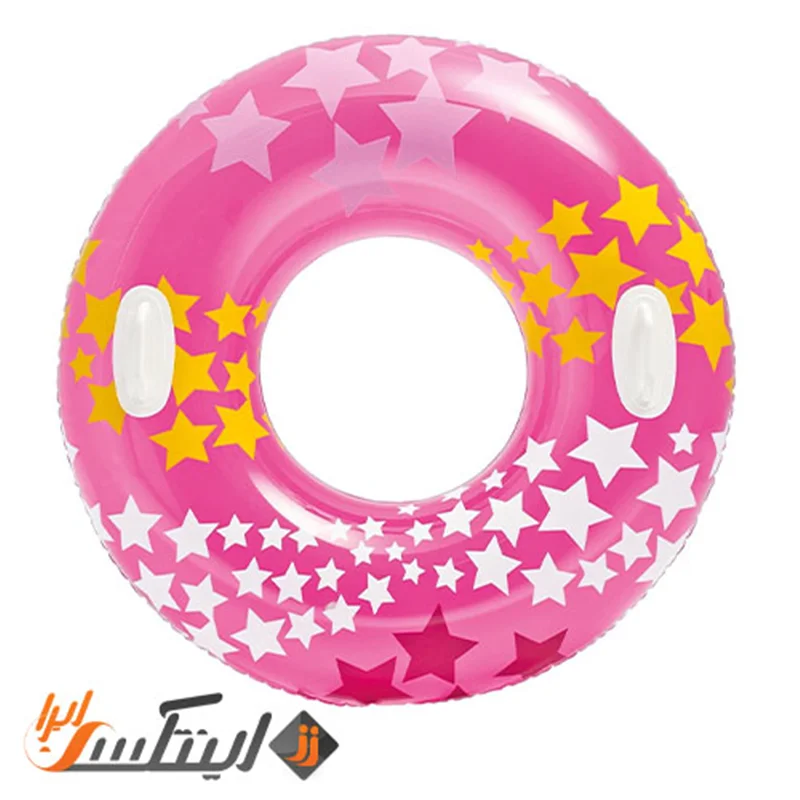 حلقه شنا بادی ستاره دار صورتی Intex 59256