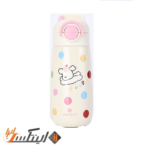 فلاسک فانتزی 500ML کودک دوجداره صورتی سانتکو مدل AOSTA Pro
