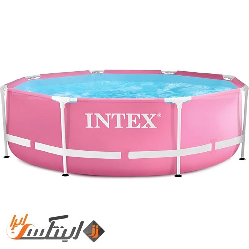 استخر پیش ساخته گرد 76*244 فریمی صورتی اینتکس