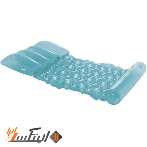 تشک بادی روی آب اینتکس با بالش بادی سرخود آبی