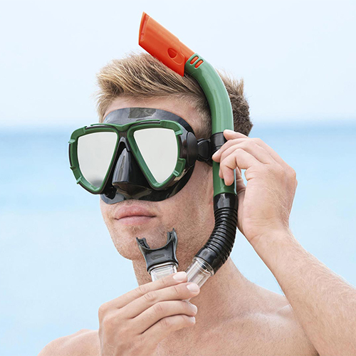 فروش اسنورکل و ماسک شنا بزرگسال Hydro-Pro سبز بست وی ارزان