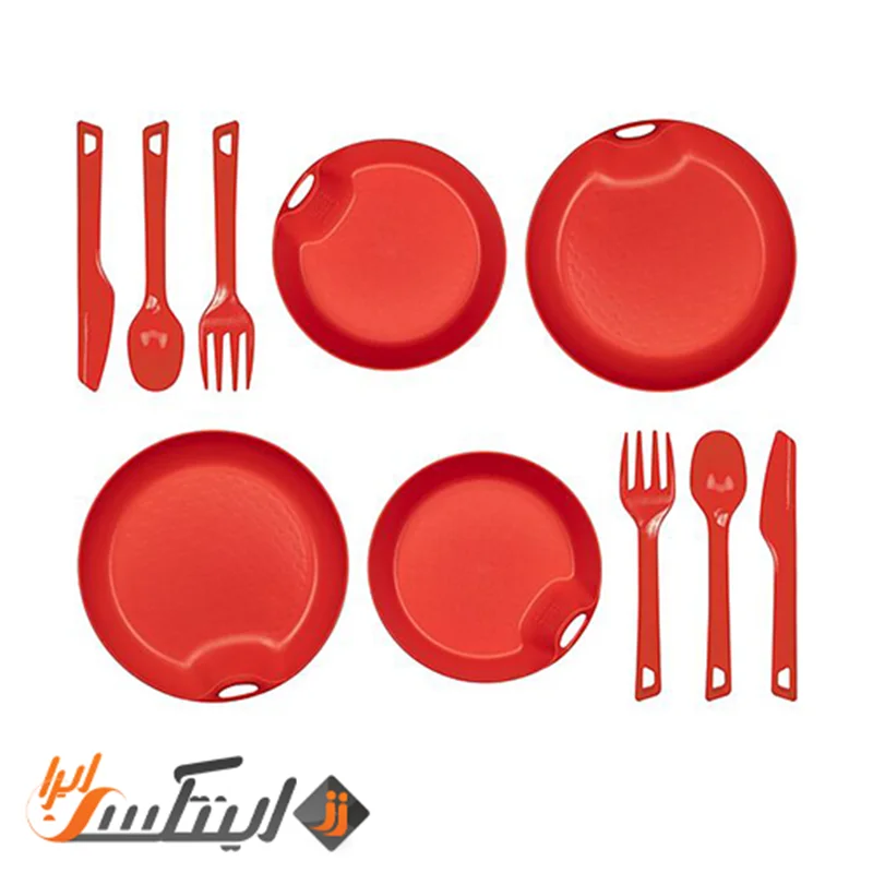 ست ظروف سفری دو نفره لایف کمپ 10 تکه قرمز