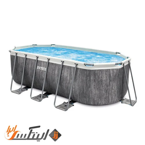 استخر پیش ساخته 4*2 بیضی اینتکس طرح چوب