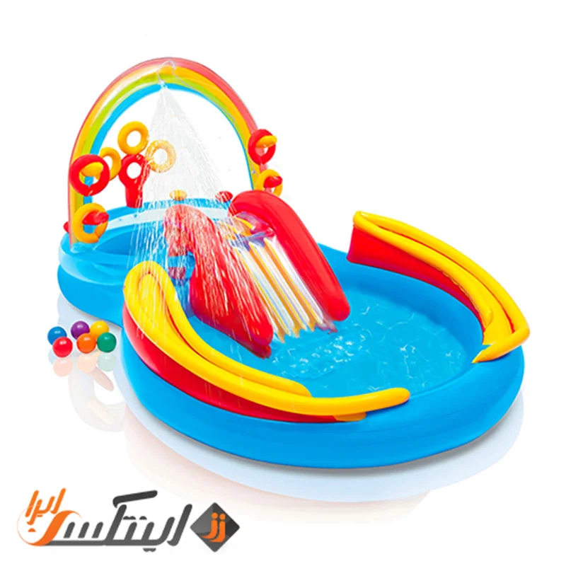 استخر بادی سرسره دار رنگین کمان اینتکس intex 57453